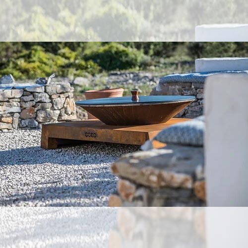 brasero COEOCOZY en acier corten + Plancha