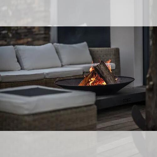 Brasero COEOCOZY en acier noir + Plancha - Design et Raffiné