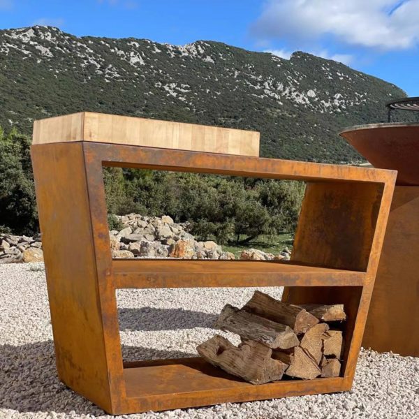 comptoir Coeotrio en acier corten