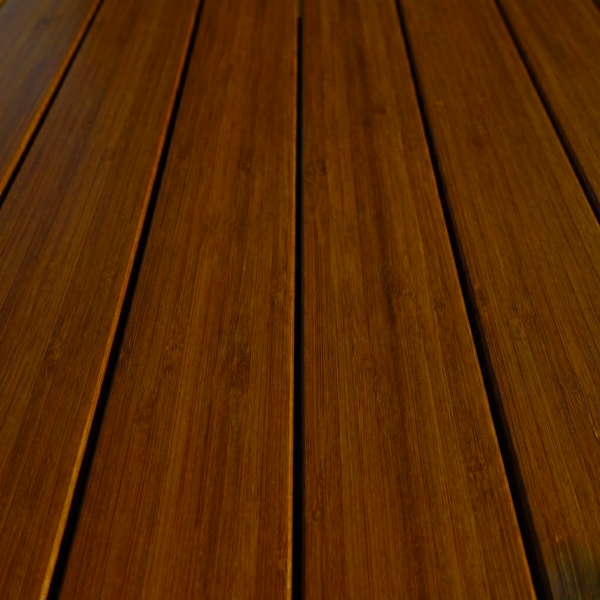 Lames de terrasse en bambou Dasso CTECH, composite fibres bambou compressées, couleur caramel naturel