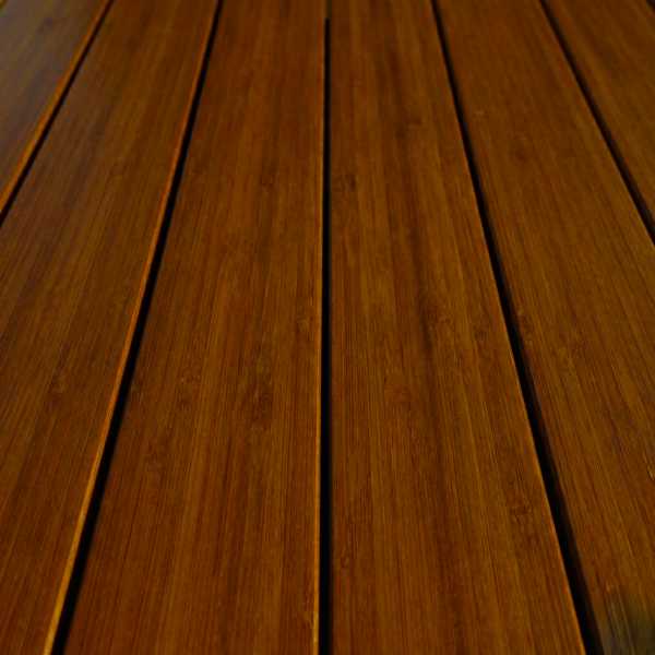 Lames de terrasse en bambou Dasso CTECH, composite fibres bambou compressées, couleur caramel naturel