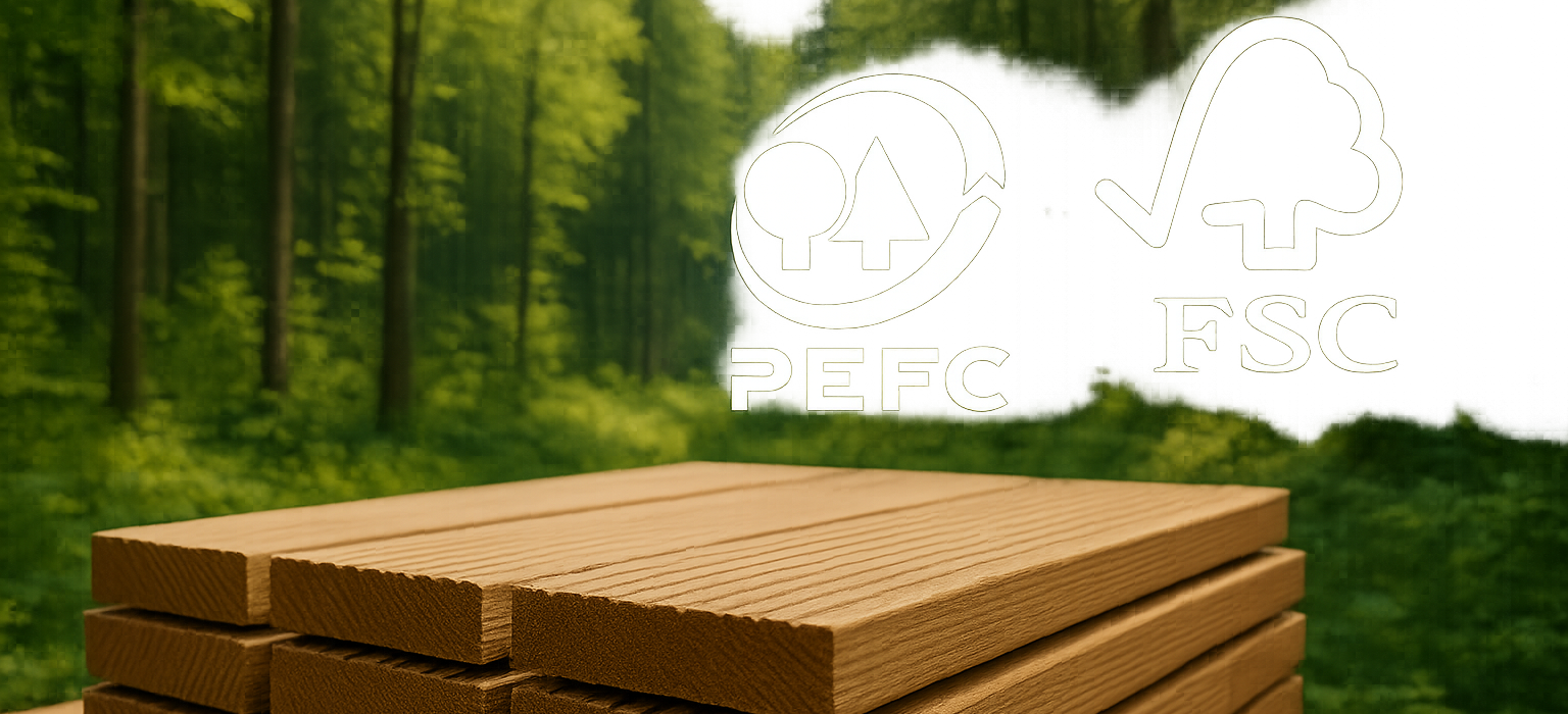 Lames de terrasse bois durable certifiées PEFC FSC - Occia spécialiste aménagement extérieur responsable environnement