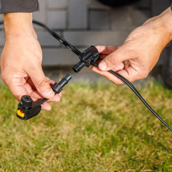 Connecteur M Lightpro mâle avec câble noir 12V 138A dérivations transformateur