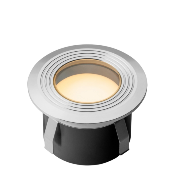 Spot LED encastré Onyx 60 RS 12V inox 316 marine gris argenté vue produit détaillée 60mm