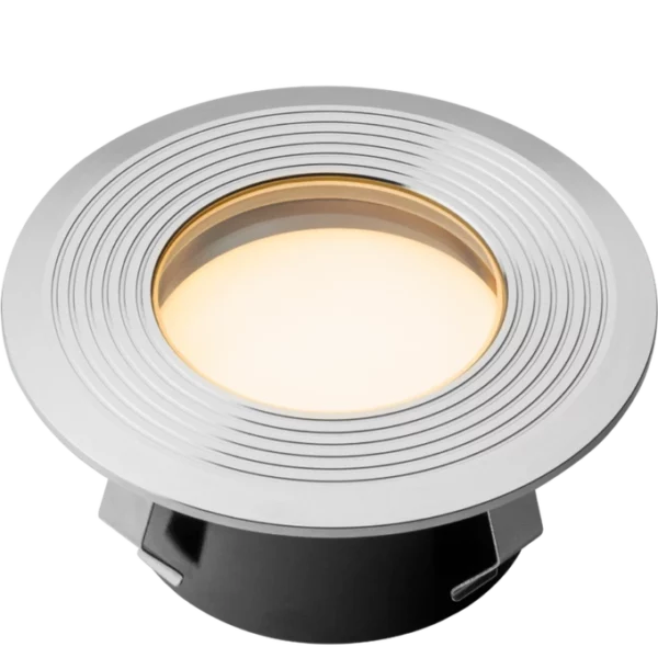 Spot LED encastré Onyx 90 RS 12V inox 316 marine gris argenté vue produit détaillée 90mm 76 lumens