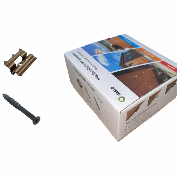 Clips fixation invisible bambou Dasso en acier inoxydable avec visserie