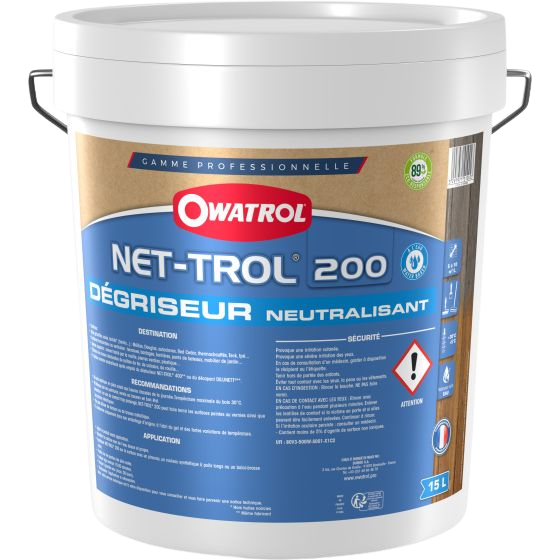 Degriseur bois Net-Trol 200 Owatrol seau 15L gros volume
