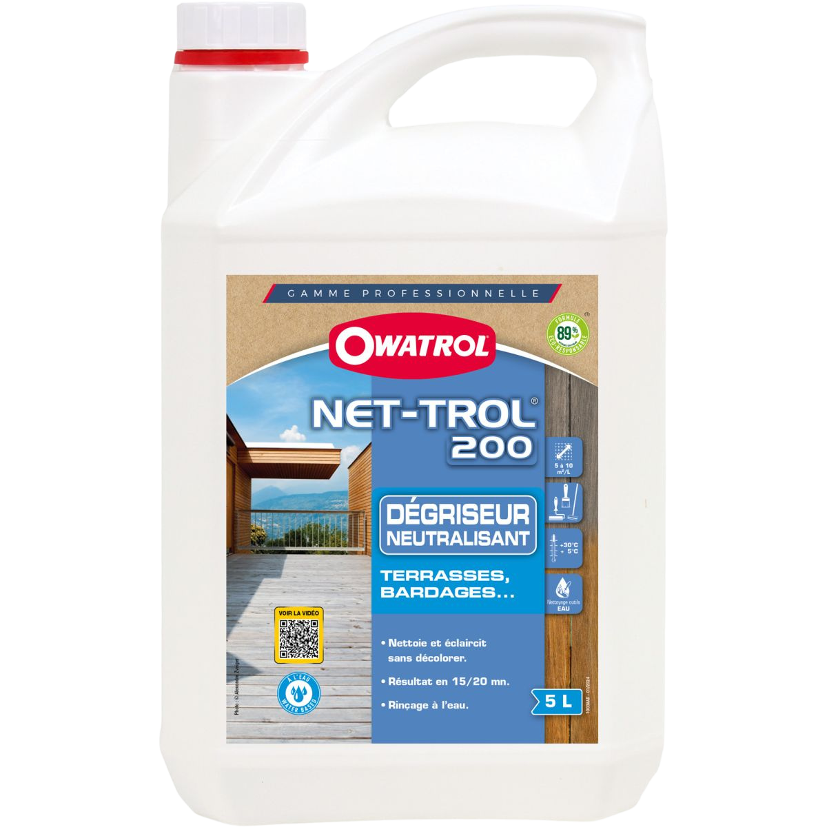 Degriseur bois Net-Trol 200 Owatrol bidon 5L nettoyant terrasse