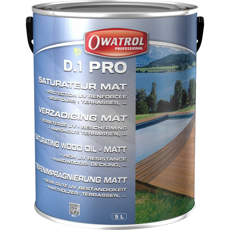 Saturateur bois exotiques D1 Pro Owatrol 5L aspect huilé
